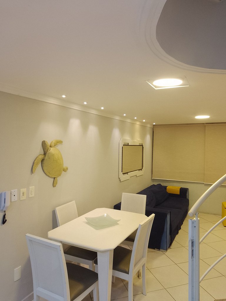 apartamento pé na areia da praia do tombo frente ao mar