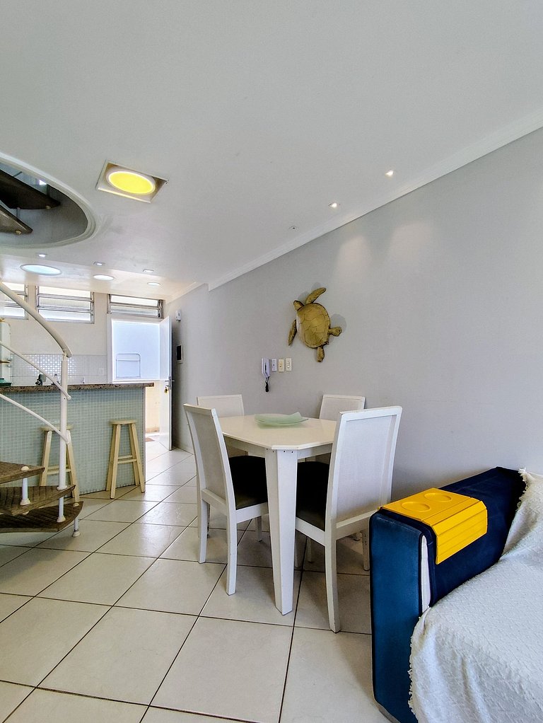 apartamento pé na areia da praia do tombo frente ao mar