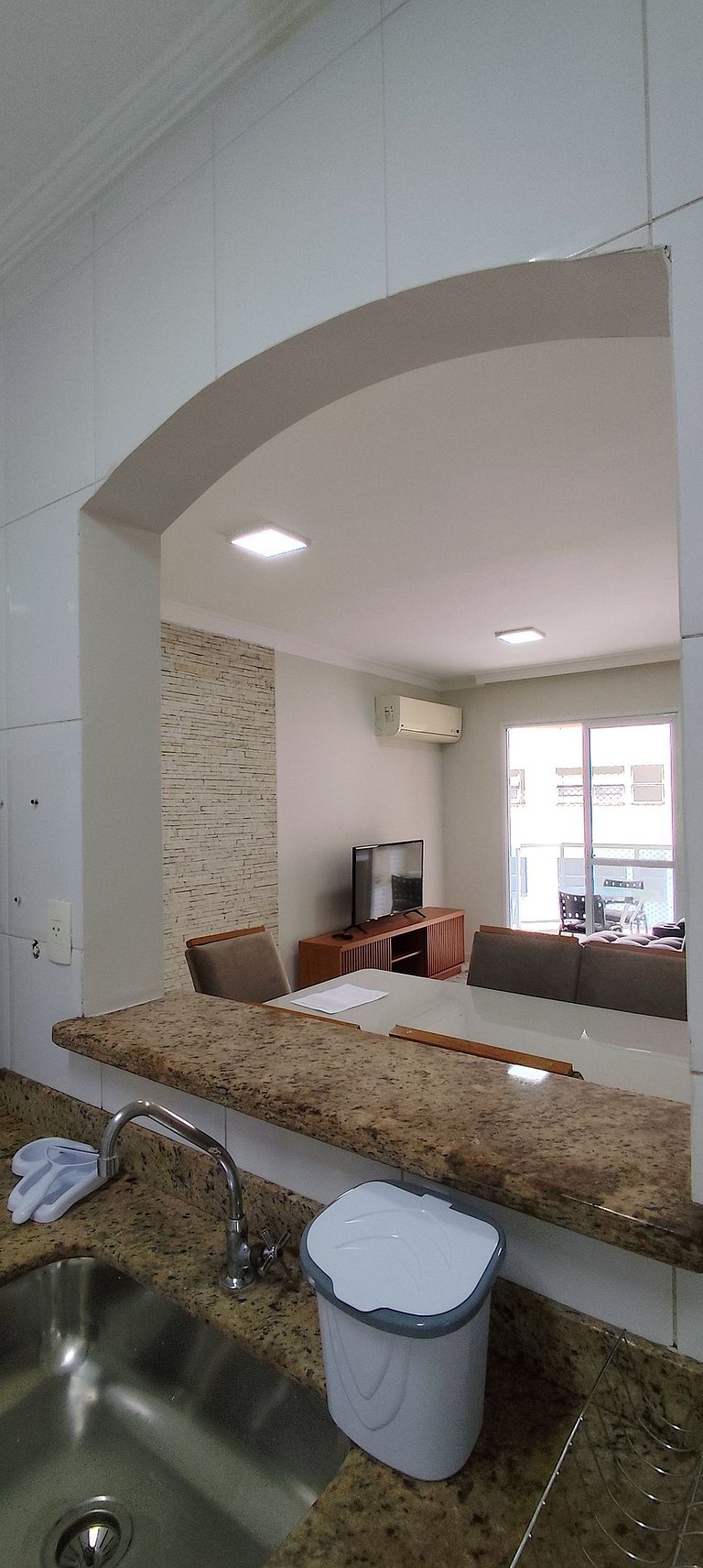 Apartamento pé na areia da praia das Astúrias Frente ao mar