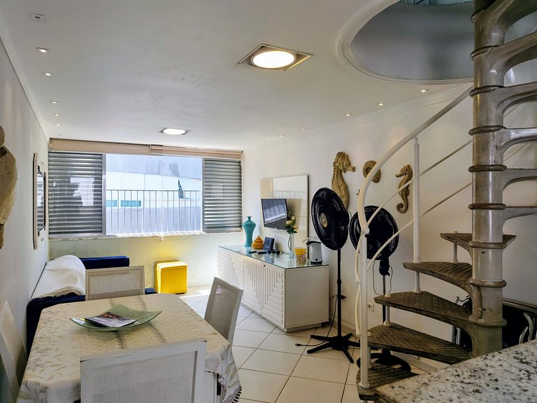 apartamento pé na areia da praia do tombo frente ao mar