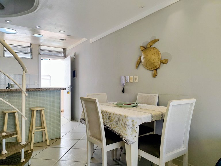 apartamento pé na areia da praia do tombo frente ao mar