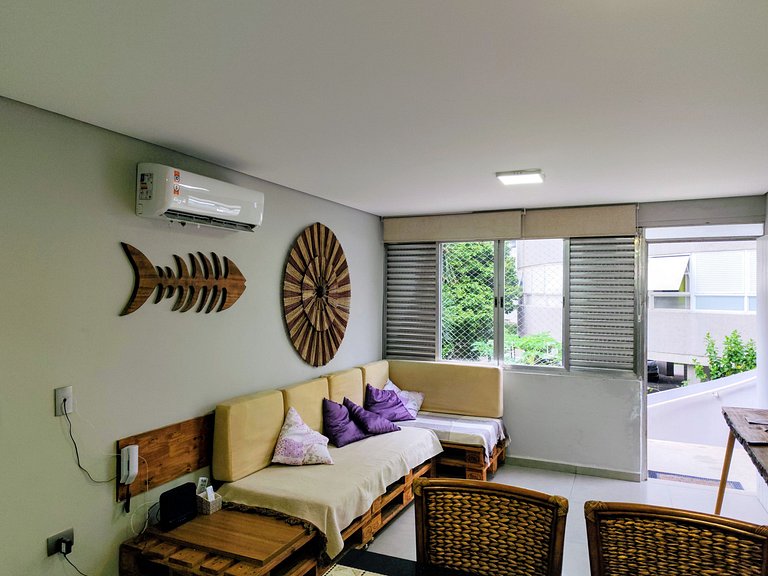 apto pé na areia praia do tombo frente ao mar bandeira azul