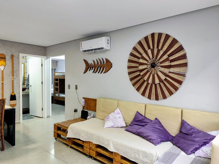 apto pé na areia praia do tombo frente ao mar bandeira azul