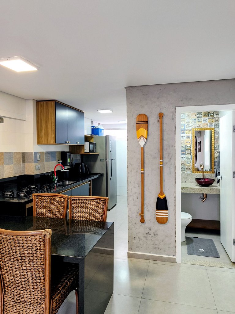 apto pé na areia praia do tombo frente ao mar bandeira azul